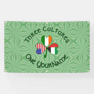 UAE Irish USA Flags Shamrock Personalised Banner