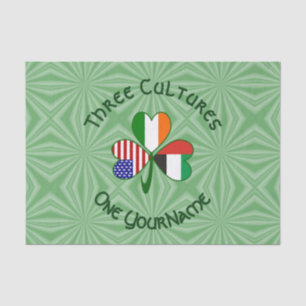 UAE Irish USA Flags Shamrock Personalised Tissue Paper
