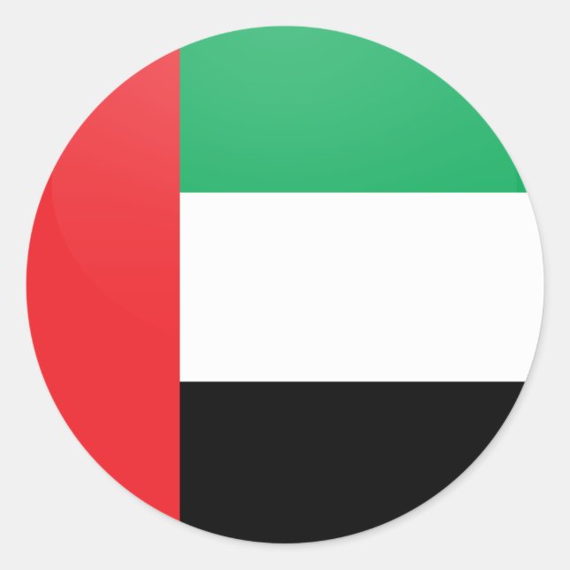 Uae quality Flag Circle Classic Round Sticker (Front)
