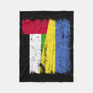 Uae Ukraine Half Flag Emirati Ukrainian Heritage Fleece Blanket