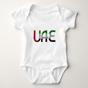 UAE United Arab Emirates Flag Colours Typography Baby Bodysuit