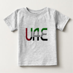UAE United Arab Emirates Flag Colours Typography Baby T-Shirt