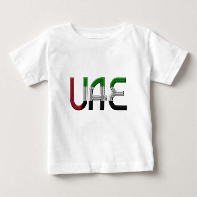 UAE United Arab Emirates Flag Colours Typography Baby T-Shirt (Front)