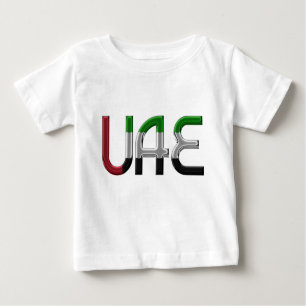 UAE United Arab Emirates Flag Colours Typography Baby T-Shirt