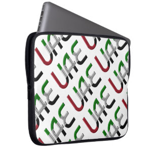 UAE United Arab Emirates Flag Colours Typography Laptop Sleeve