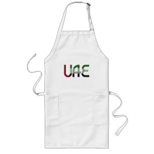 UAE United Arab Emirates Flag Colours Typography Long Apron