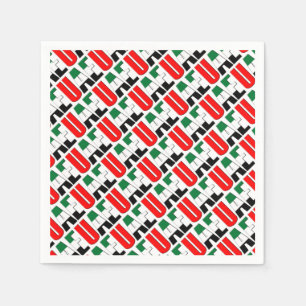 UAE United Arab Emirates Flag Colours Typography Napkin