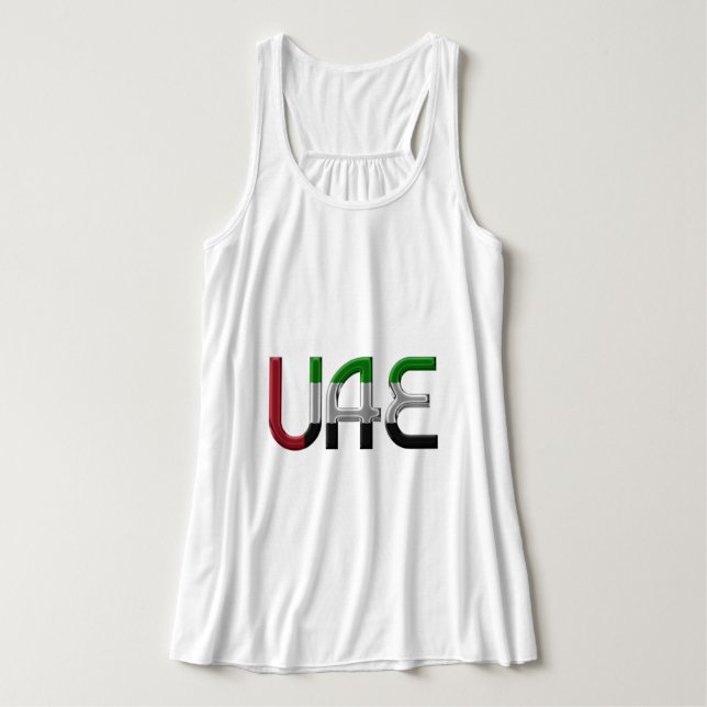 UAE United Arab Emirates Flag Colours Typography Singlet (Design Front)