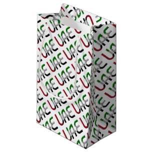 UAE United Arab Emirates Flag Colours Typography Small Gift Bag
