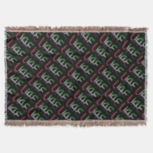 UAE United Arab Emirates Flag Colours Typography Throw Blanket