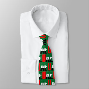 UAE United Arab Emirates Flag Typography Pattern Tie