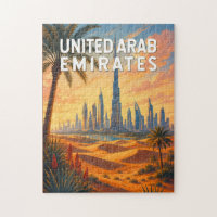 UAE United Arab Emirates Illustration Travel Art