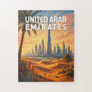 UAE United Arab Emirates Illustration Travel Art Jigsaw Puzzle