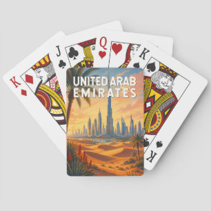 UAE United Arab Emirates Illustration Travel Art Playing Cards