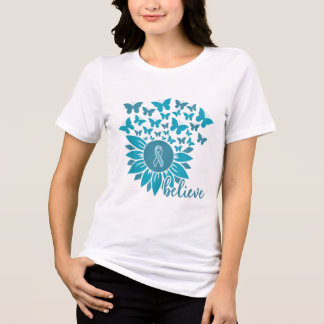 Ual Ault Awareness Month Believe Sunflower Teal Ri Tri-Blend Shirt