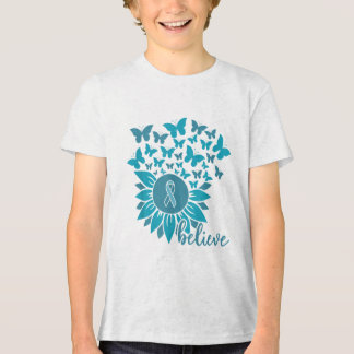 Ual Ault Awareness Month Believe Sunflower Teal Ri Tri-Blend Shirt