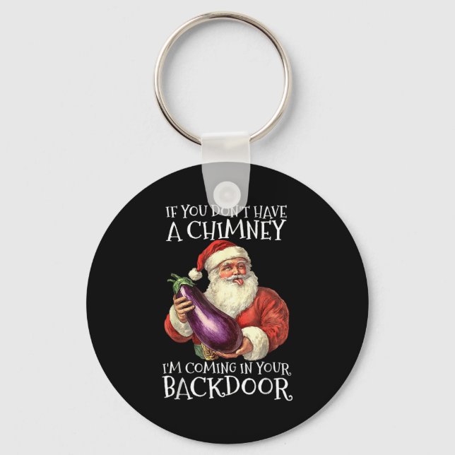 Ual Innuendo Santa Rude Christmas  Key Ring (Front)