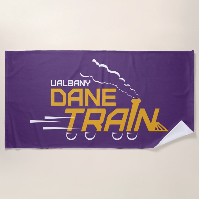 UAlbany Dane Train Logo Beach Towel (Front)