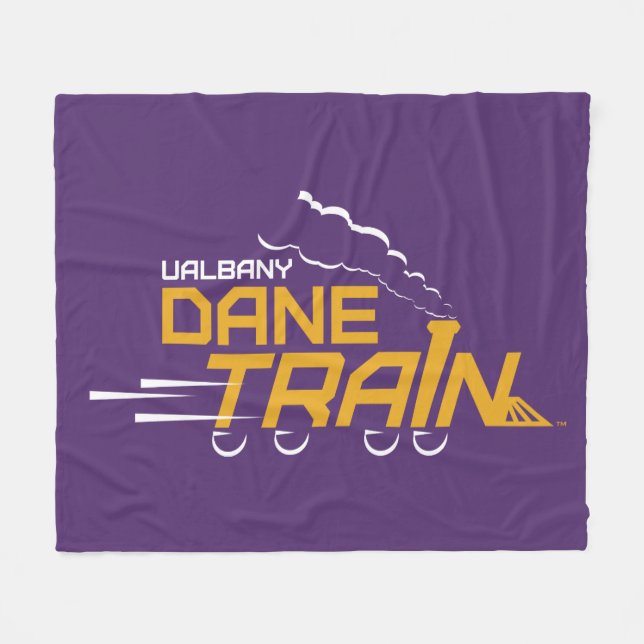 UAlbany Dane Train Logo Fleece Blanket (Front (Horizontal))