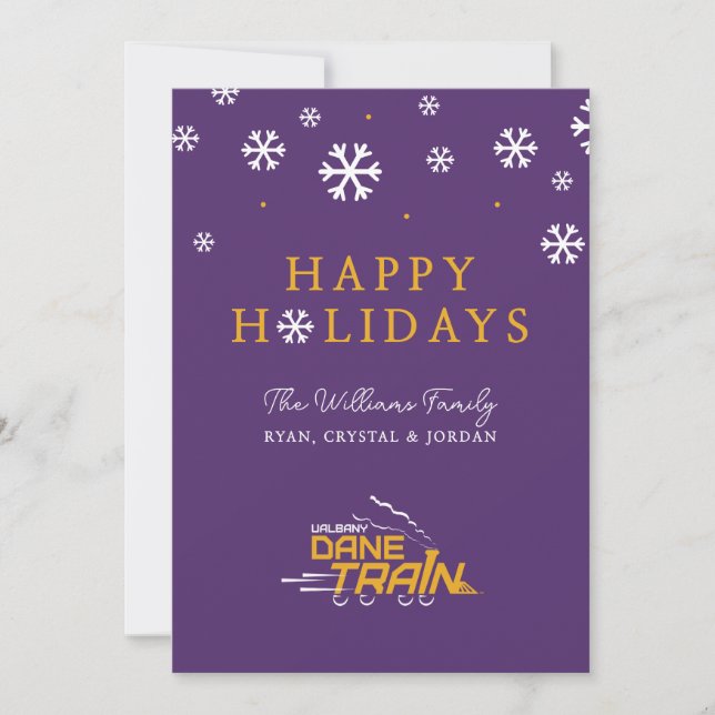 UAlbany Dane Train Logo Holiday Card (Front)
