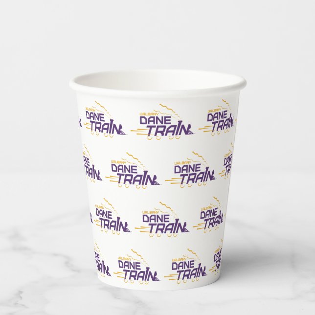 UAlbany Dane Train Logo Paper Cups (Back)