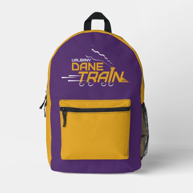 UAlbany Dane Train Logo Printed Backpack (Front)