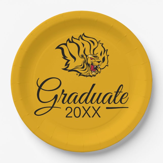 UAPB Golden Lions Graduate Paper Plate (Front)