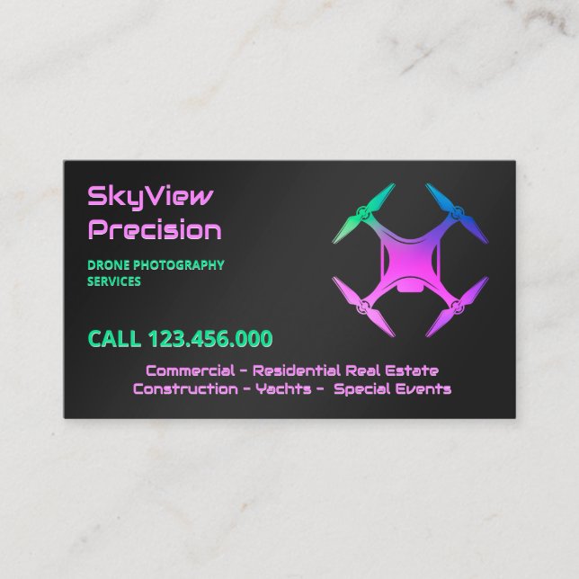UAV Drone Photography Business Card (Front)