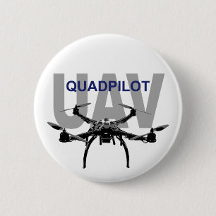 UAV Quadpilot Quadcopter Pilot 6 Cm Round Badge