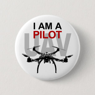 UAV Quadpilot Quadcopter Pilot 6 Cm Round Badge