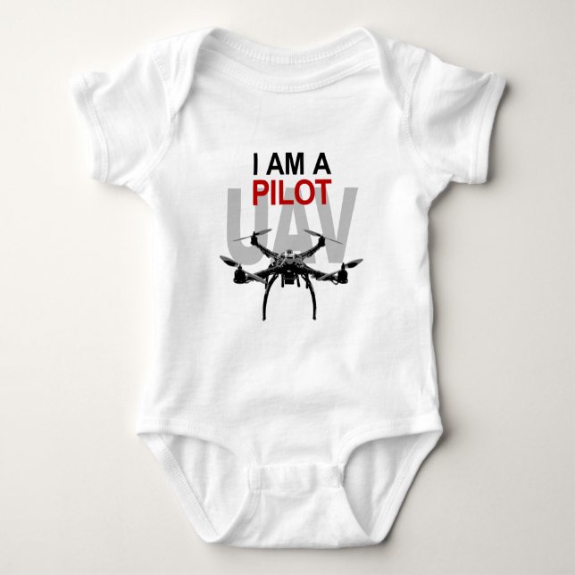 UAV Quadpilot Quadcopter Pilot Baby Bodysuit (Front)