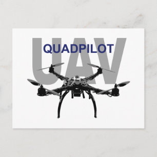 UAV Quadpilot Quadcopter Pilot Postcard