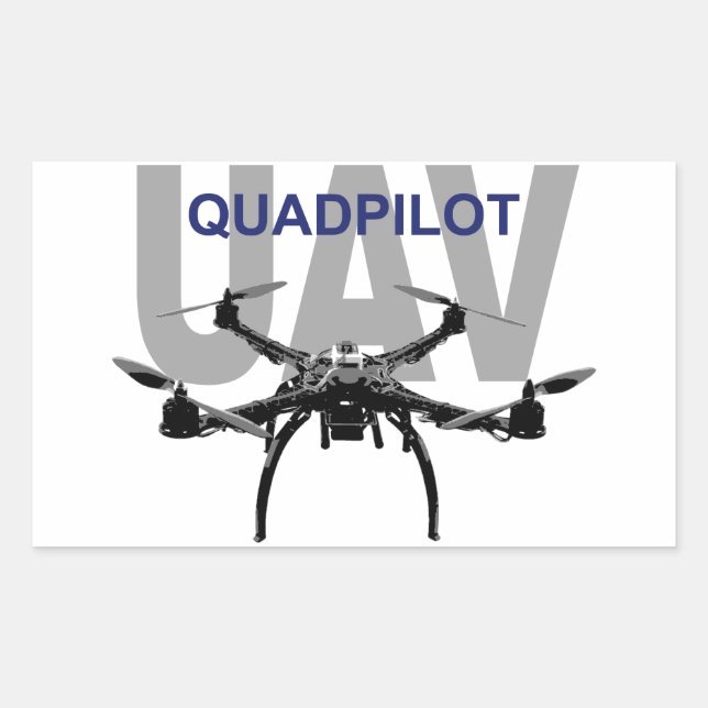 UAV Quadpilot Quadcopter Pilot Rectangular Sticker (Front)