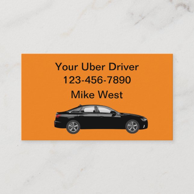 Uber Driver Bold Simple Business Cards (Front)