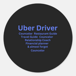 Uber Driver Job Description Classic Round Sticker