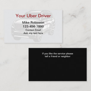Uber Driver Simple Bold Business Cards