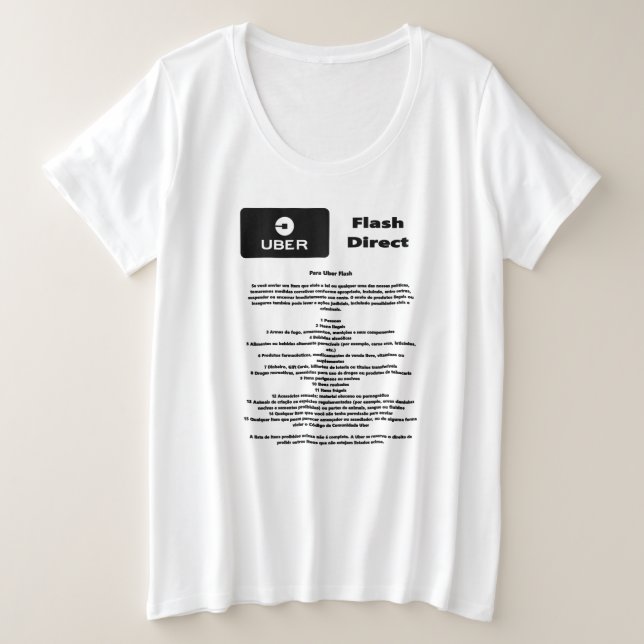 Uber Flash Direct Guidelines Plus Size T-Shirt (Design Front)