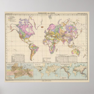 Ubersicht der Erde - Overview of the Earth Map Poster