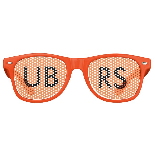 UBRS Party Shades! ORANGE Retro Sunglasses (Front)