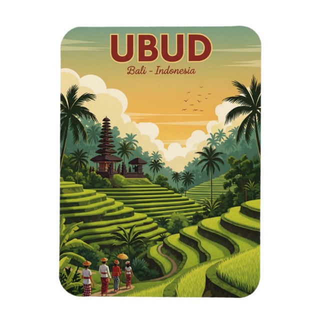 Ubud Bali Indonesia Travel Magnet (Vertical)