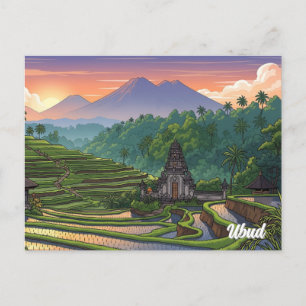 Ubud Bali Indonesia Travel Postcard