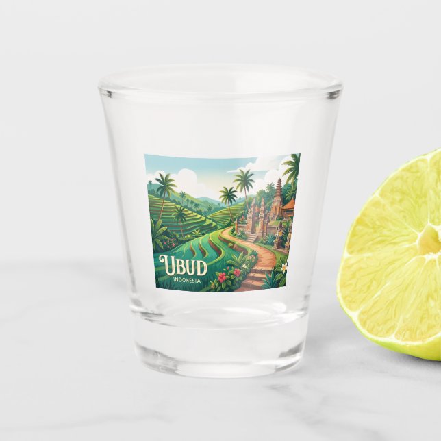 Ubud Indonesia Shot Glass (Front)