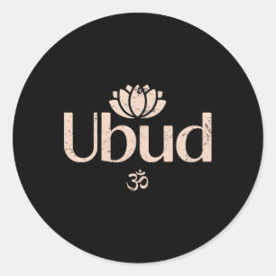 Ubud Li Om Spiritual Lotus Travel Meditation Yoga  Classic Round Sticker