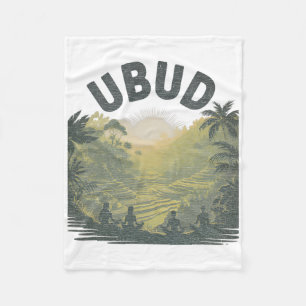 Ubud Li Rice Fields Jungle Meditation Yoga  Fleece Blanket