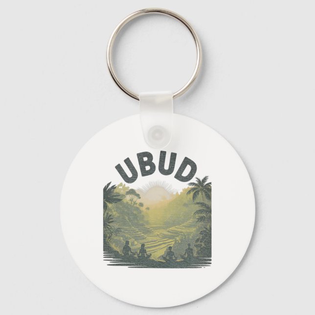 Ubud Li Rice Fields Jungle Meditation Yoga  Key Ring (Front)