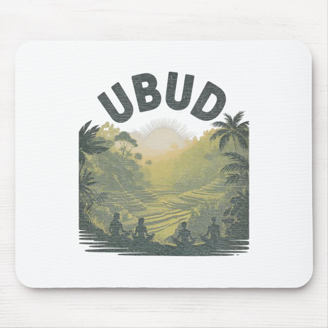 Ubud Li Rice Fields Jungle Meditation Yoga  Mouse Pad (Front)