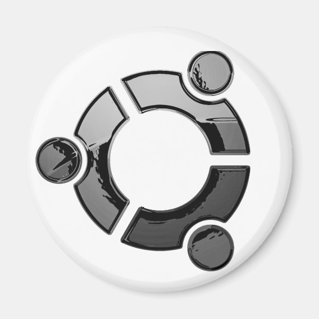 Ubuntu (chrome) magnet (Front)