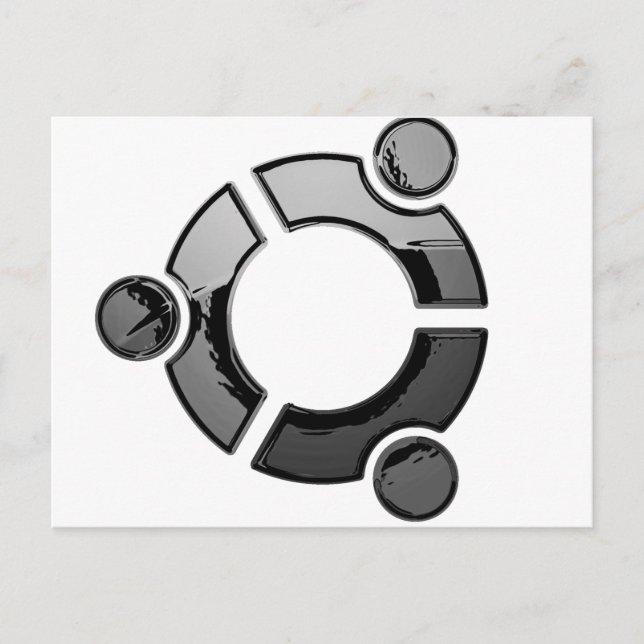Ubuntu (chrome) postcard (Front)