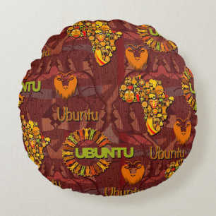 Ubuntu - I am because we are. Round Cushion