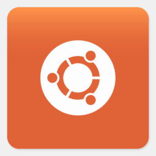Ubuntu orange grdiant square sticker